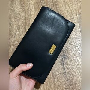 Stone Mountain Accessories Black Wallet with Gold Plaque